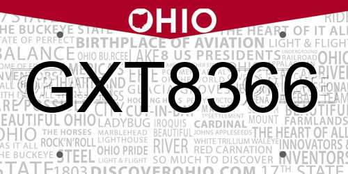 GXT8366 Ohio License Plate