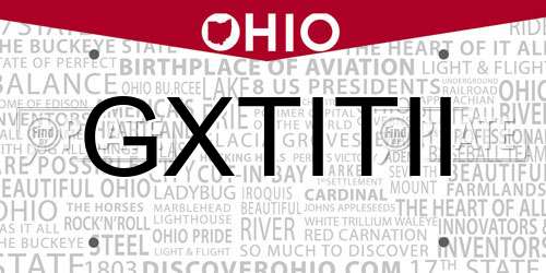 GXTITII Ohio License Plate