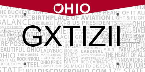 GXTIZII Ohio License Plate
