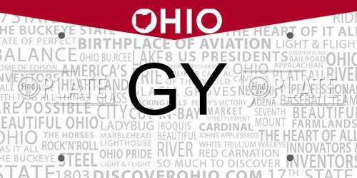 GY Ohio License Plate
