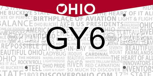 GY6 Ohio License Plate