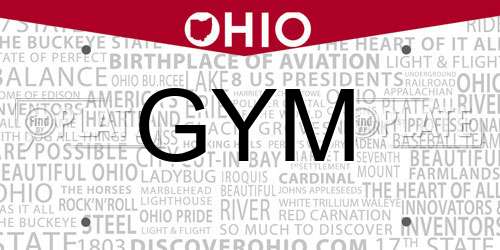 GYM Ohio License Plate