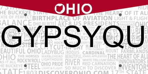 GYPSYQU Ohio License Plate