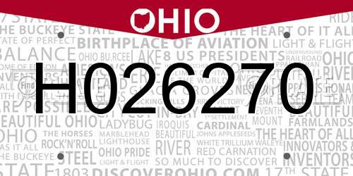 H026270 Ohio License Plate
