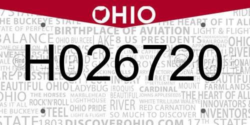 H026720 Ohio License Plate