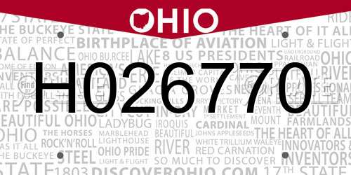 H026770 Ohio License Plate