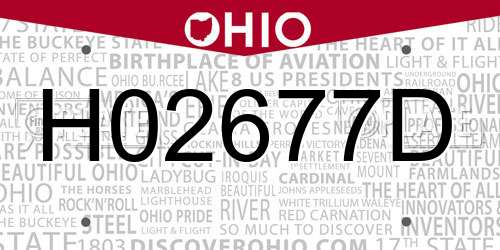 H02677D Ohio License Plate