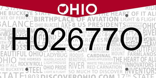 H02677O Ohio License Plate