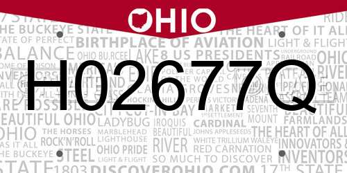 H02677Q Ohio License Plate