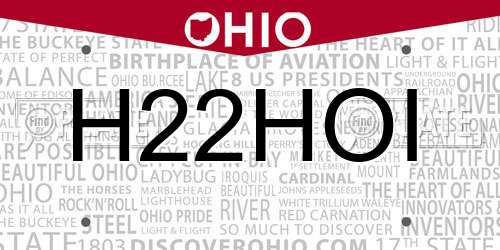 H22HOI Ohio License Plate