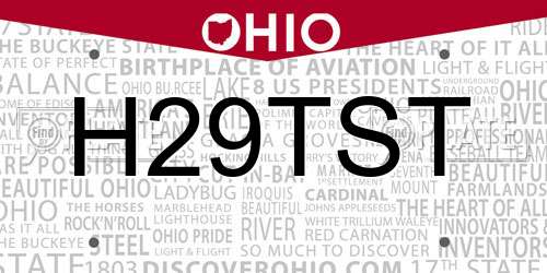 H29TST Ohio License Plate