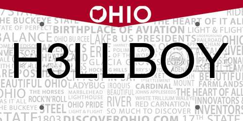 H3LLBOY Ohio License Plate