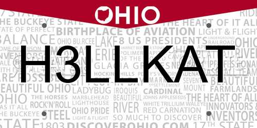 H3LLKAT Ohio License Plate