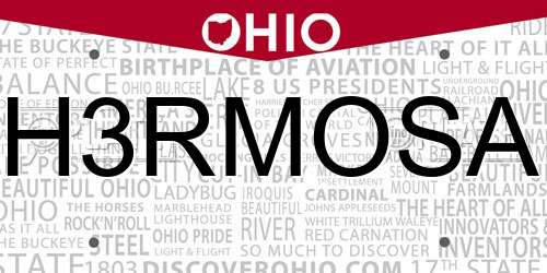 H3RMOSA Ohio License Plate
