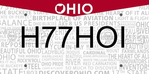 H77HOI Ohio License Plate