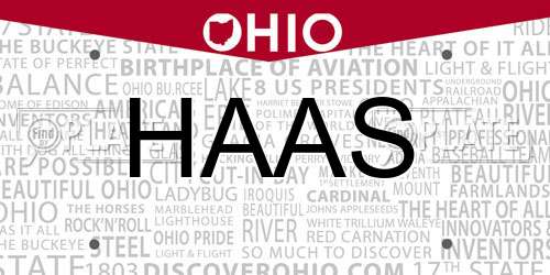 HAAS Ohio License Plate