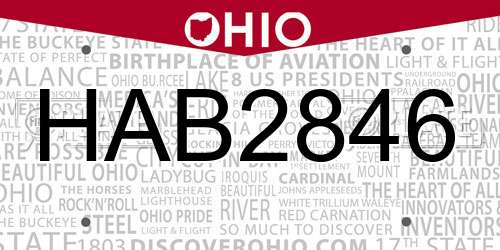 HAB2846 Ohio License Plate