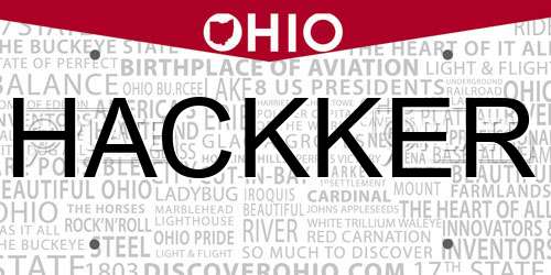 HACKKER Ohio License Plate