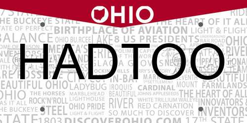 HADTOO Ohio License Plate