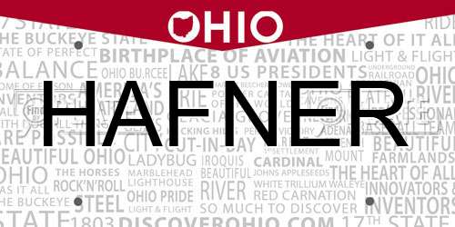 HAFNER Ohio License Plate