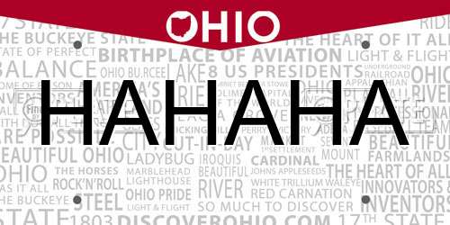 HAHAHA Ohio License Plate
