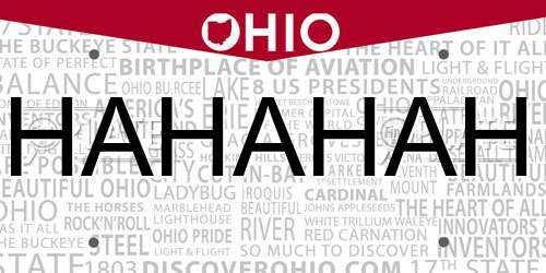 HAHAHAH Ohio License Plate