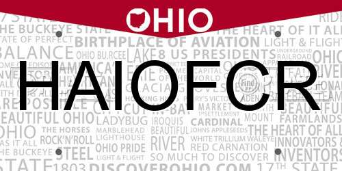 HAIOFCR Ohio License Plate