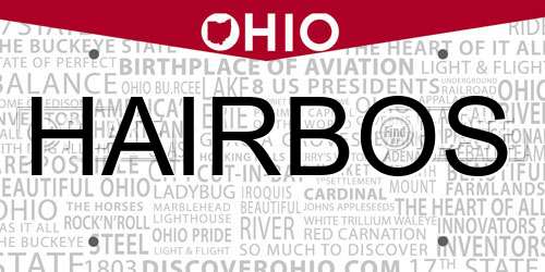 HAIRBOS Ohio License Plate