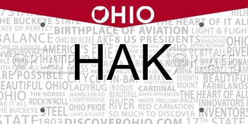 HAK Ohio License Plate