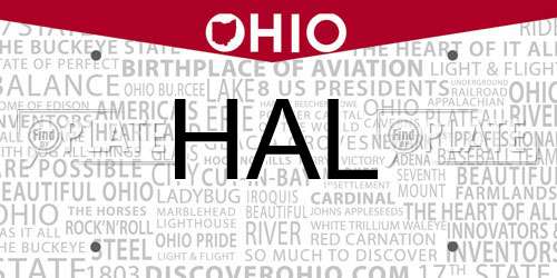HAL Ohio License Plate