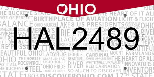 HAL2489 Ohio License Plate