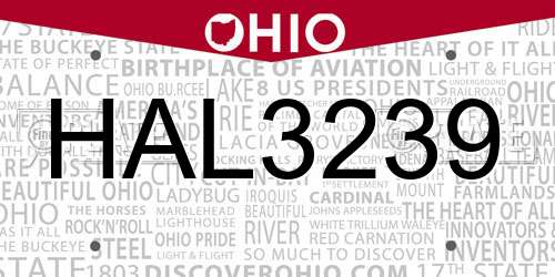HAL3239 Ohio License Plate