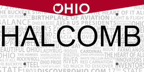 HALCOMB Ohio License Plate