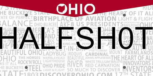 HALFSH0T Ohio License Plate