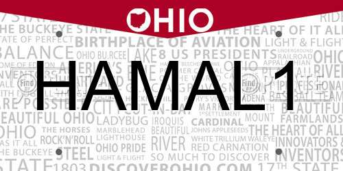 HAMAL1 Ohio License Plate