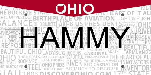 HAMMY Ohio License Plate