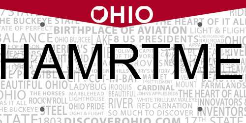 HAMRTME Ohio License Plate
