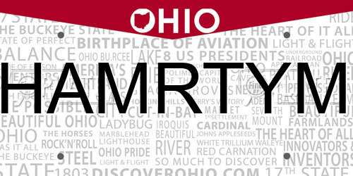 HAMRTYM Ohio License Plate