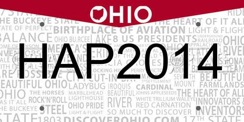 HAP2014 Ohio License Plate