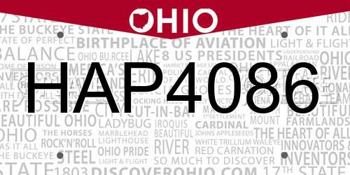 HAP4086 Ohio License Plate