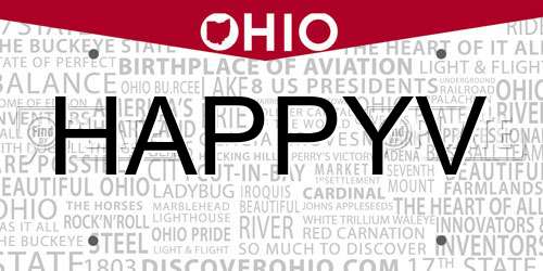 HAPPYV Ohio License Plate