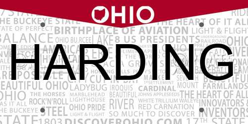 HARDING Ohio License Plate