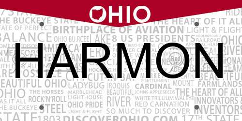 HARMON Ohio License Plate
