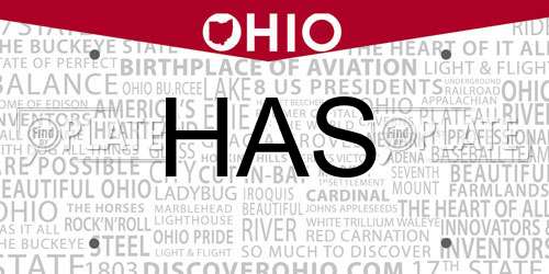 HAS Ohio License Plate