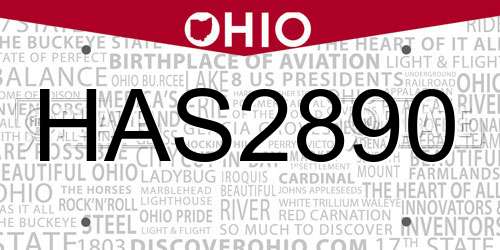 HAS2890 Ohio License Plate