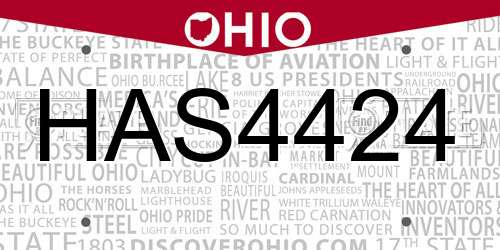 HAS4424 Ohio License Plate