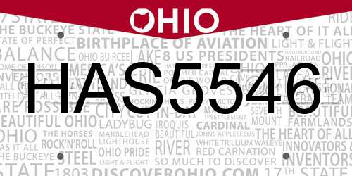 HAS5546 Ohio License Plate