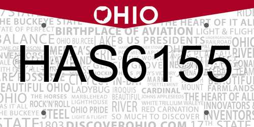 HAS6155 Ohio License Plate