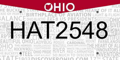 HAT2548 Ohio License Plate