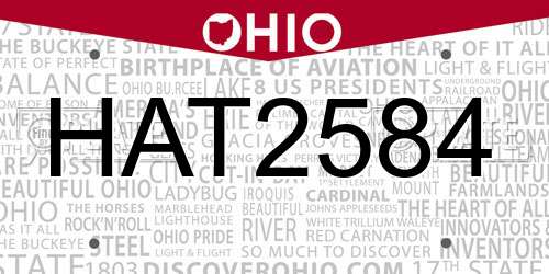 HAT2584 Ohio License Plate